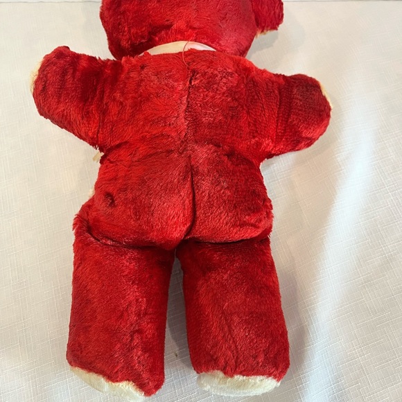 Red Rubber-faced Vintage Teddy Bear Plush Likely from the 1950s 12” - Picture 7 of 7